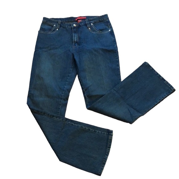 COSMOPOLITAN JEANSWEAR HIGH RISE BOOTCUT DENIM JEANS BLUE SIZE 12 - Picture 1 of 16